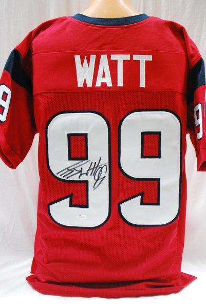 Wisconsin Kappa Psi JJ Watt Autographed Houston Texans Jersey Battle Red